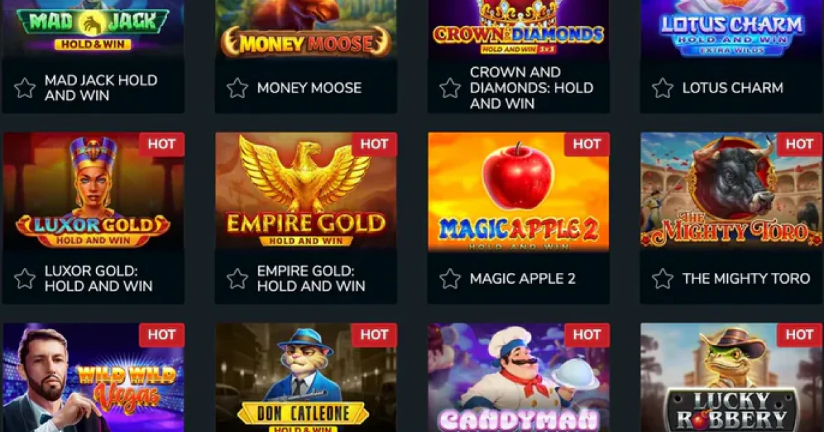 Wolf Winner Casino Games Interface